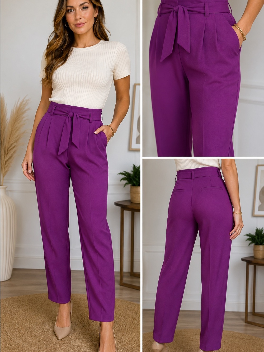 New York & Company Magenta Stretch Dress Pants